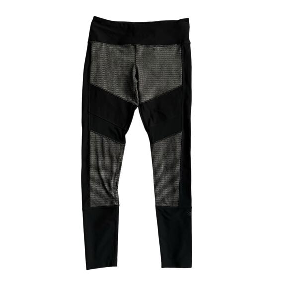 MPG Womens Black Grey Athletic Leggings Mesh Insets Size Medium Activewear - Picture 1 of 6